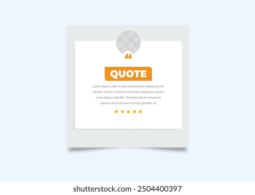 Quote modern design elements for social media and web designs. Creative quote and comment text frame template.
