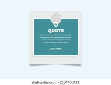 Quote modern design elements for social media and web designs. Creative quote and comment text frame template.