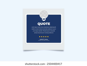 Zitieren Sie moderne Design-Elemente für Social Media und Web-Designs. Vorlage für kreative Zitat- und Kommentartextrahmen