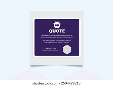 Zitieren Sie moderne Design-Elemente für Social Media und Web-Designs. Vorlage für kreative Zitat- und Kommentartextrahmen
