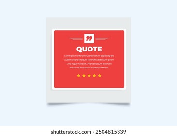Quote modern design elements for social media and web designs. Creative quote and comment text frame template.