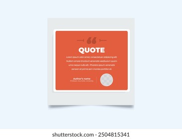 Quote modern design elements for social media and web designs. Creative quote and comment text frame template.