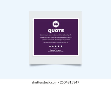 Quote modern design elements for social media and web designs. Creative quote and comment text frame template.