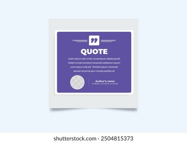 Zitieren Sie moderne Design-Elemente für Social Media und Web-Designs. Vorlage für kreative Zitat- und Kommentartextrahmen