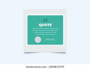 Quote modern design elements for social media and web designs. Creative quote and comment text frame template.