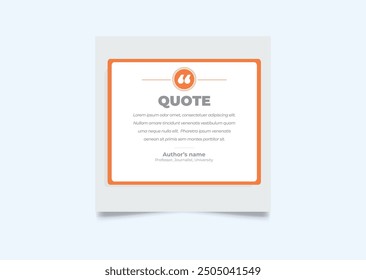 Quote modern design elements for social media and web designs. Creative quote and comment text frame template.