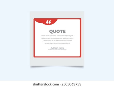 Quote modern design elements for social media and web designs. Creative quote and comment text frame template.