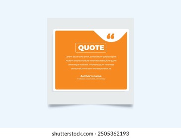 Quote modern design elements for social media and web designs. Creative quote and comment text frame template.