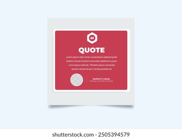 Quote modern design elements for social media and web designs. Creative quote and comment text frame template.