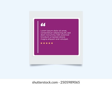Quote modern design elements for social media and web designs. Creative quote and comment text frame template.