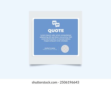 Cita Elementos de diseño modernos para redes sociales y Diseños web. Cita creativa y Plantilla de marco de texto de comentario.