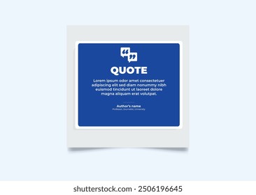 Quote modern design elements for social media and web designs. Creative quote and comment text frame template.