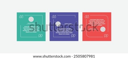 Quote modern design elements for social media and web designs. Creative quote and comment text frame template.
