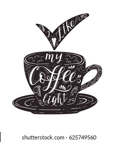 Zitat zur Kaffeetasse. Kaffee ist immer eine gute Idee. Handgezeichnete Vektorschrift für Drucke , Poster, Menüdesign und Einladung . Kalligrafisches, typografisches und kreidekreideförmiges Design.