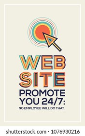 Quote on website in modern typography. Website concept.