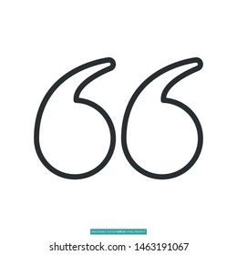 Quote open icon vector illustration logo template for many purpose