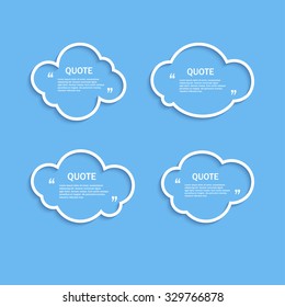 Quote outline clouds set, vector template