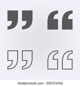 Quote outline icon set . Vector illustration