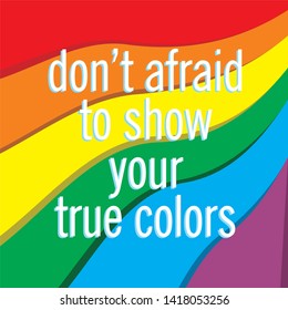 quote poster with pride flag for lgbt people