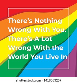 quote poster with pride flag for lgbt people