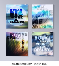 Quote poster. Typographical background. Creative retro design