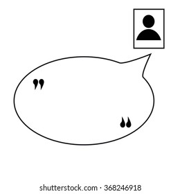 Quote . Quotation Form with space for text and photo of the author. Blank template for  information, text, wise thoughts, poetry, aphorism. For the magazine, website, advertising,