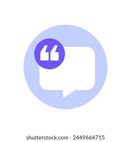 quote or quotation icon, flat design