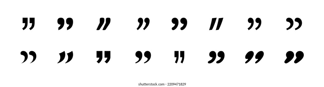 Quote. Quotes vector collection. Quotemarks. Quote mark icon. Speech marks. Black Quotes for talk bubble speech. Vector illustration