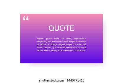 Quote rectangle isolated on white background. Modern vector illustration.