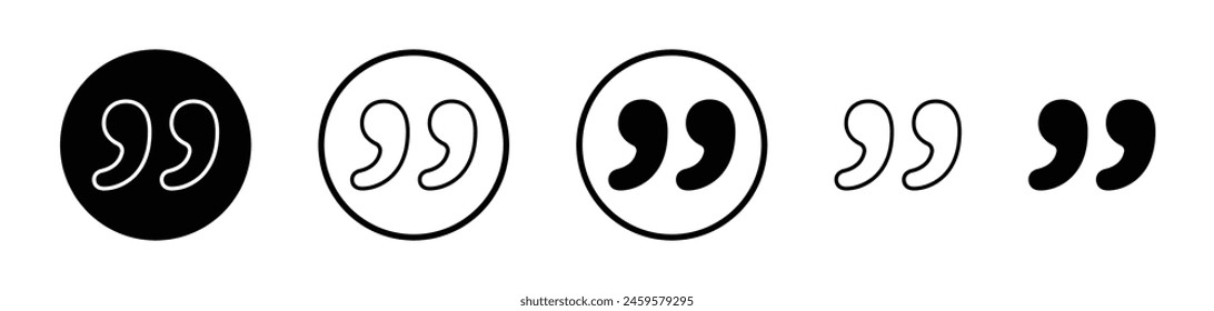 Quote Right Icon Collection. Vector Symbol for Quotation in Dialogues.