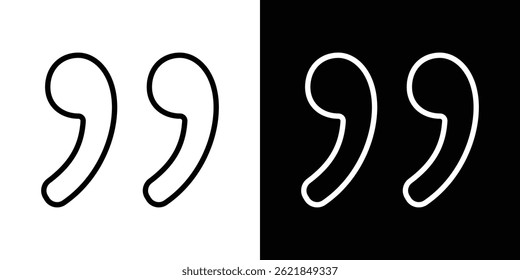 Quote right icon concept stroke on white background