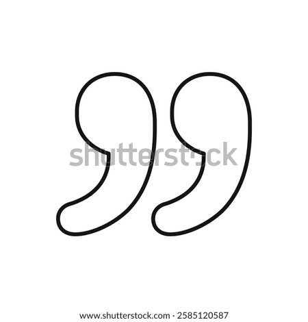 Quote right icon. simple thin line vector icon