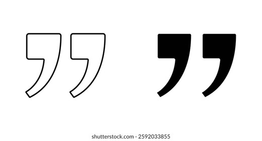 Quote right icon symbol collection on white background.