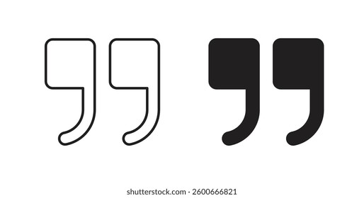 Quote right icons graphics set vectors
