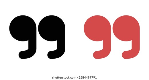 Quote right icons pack in black and colored version