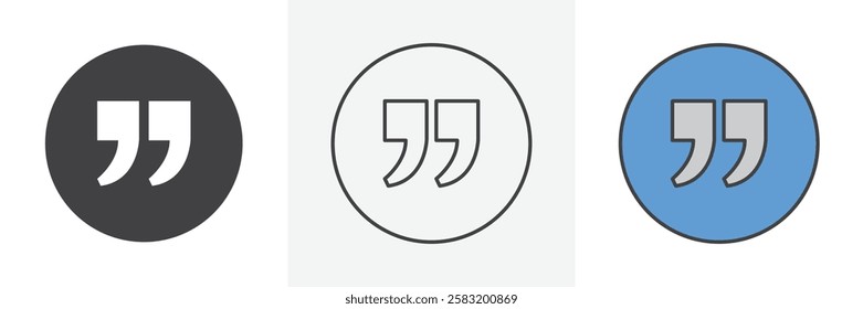 Quote right icons pack for website designs