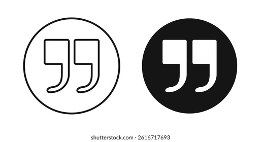 Quote right icons set for website design