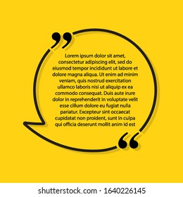 Quote round box vector on a white background. Typographic Templates quote bubbles with space for text in a flat style. Abstract concept vector empty speech square quote text bubble. Text frames.