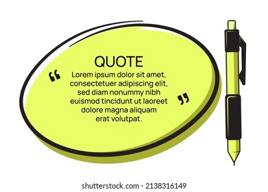 quote round poster, with pen. design vector

