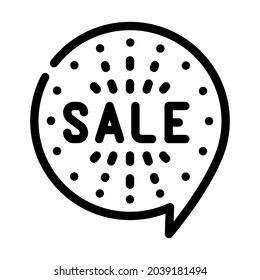quote sale line icon vector. quote sale sign. isolated contour symbol black illustration