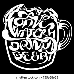     quote save water drink beer clear lettering for t-shirt 