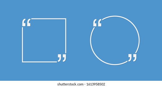 quote with shadow on a blue background in flat style