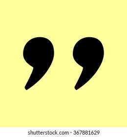 Quote sign. Flat style icon vector illustration.