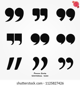 Quote sign icon. Quotation mark in speech bubble symbol. Double quotes.