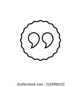 The Quote sign icon. Quotation Mark Speech Bubble symbol. Flat Vector illustration eps 10