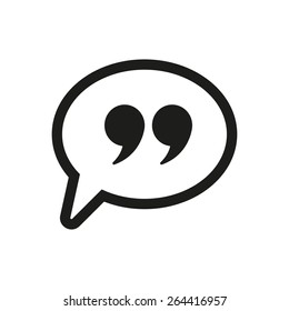 The Quote sign icon. Quotation Mark Speech Bubble symbol. Flat Vector illustration