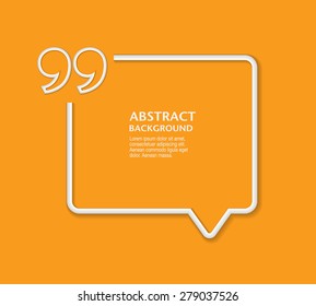 Quote sign icon. Quotation Mark Speech Bubble symbol. Vector