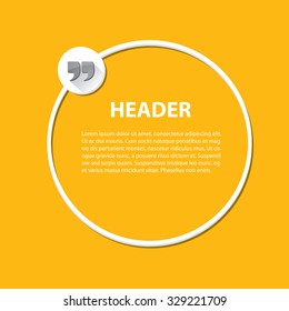 Quote sign icon. Quotation mark speech bubble symbol. Quotation background