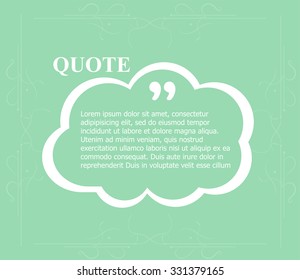 Quote sign icon. Quotation mark in speech bubble symbol. Double quotes. Vector