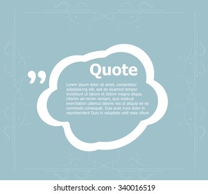 Quote sign icon. Quotation mark in speech bubble symbol. Double quotes. Vector
